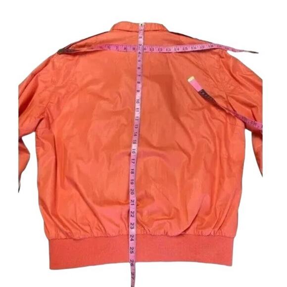 vintage Peter England Windbreaker bomber Jacket sz L retro full zip orange - Picture 8 of 11